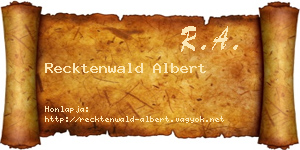 Recktenwald Albert névjegykártya